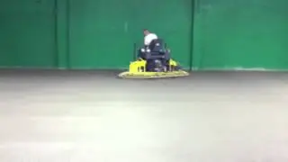 Troweling fresh concrete floor