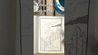 How to draw - Line art for beginners - Cliffs by the bay!