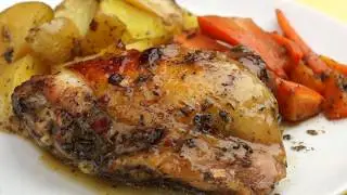 Курица с картошкой в духовке в медово-соевом соусе — НЕВЕРОЯТНО ВКУСНО