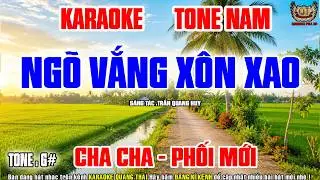 Karaoke Ngõ Vắng Xôn Xao Tone Nam | Cha Cha Phối Mới |Nhạc Sống Quang Thái