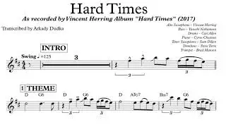 Hard Times - Vincent Herring Solo Transcription (Eb). Transcribed by Arkady Dudka.