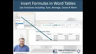 Add Formulas directly into your Word tables