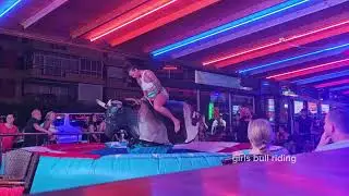 🔥 girl bull riding highlights tonight 🤪 #benidorm 2024