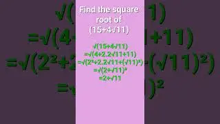 Find the square root of 15+4√11