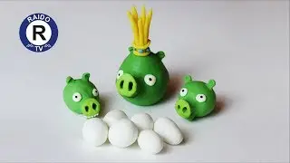 PIGGY TALES. LEONARD THE KING. HOW TO SCULPT ANGRY BIRDS BAD PIGGIES FROM MODELING CLAY? | 