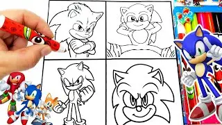 Sonic Coloring Pages NEW Sonic Team NEW Sonic in the movie 3 Tails, Knuckles,Amy Rose compilation 5