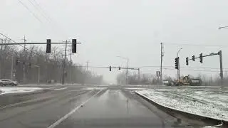 Snow drive New Lenox to Lemont, IL 4k