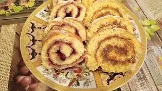 Предлагаю вам попробовать вкусный, простой и быстрый рецепт рулета к чаю👌🔥💯#рулеты#торты#пироги