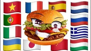 Hamburger in different languages meme