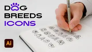 How to Design Icons in Illustrator from Start to Finish | Dog Breeds Icon Design Process