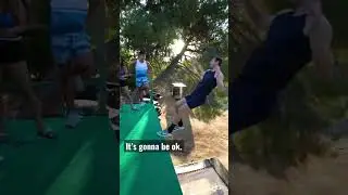 Dude has casual conversation while doing insane flips
