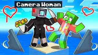 LOCKED on SURVIVAL ISLAND with CAMERA WOMAN in Minecraft!