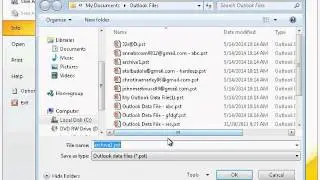 Create Archive File Manually in Outlook 2010