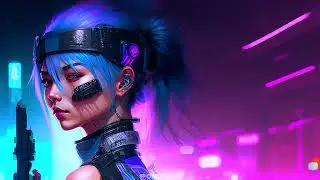 11 Hour No Copyright Electronic Music Animated Futuristic Blade Runner Style Screensaver for Vlog