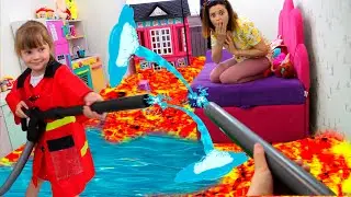 Пол это лава the floor is lava Сборник смешных историй с папой от Настя играет