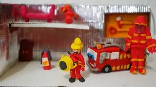 How to make Fire station from polymer clay