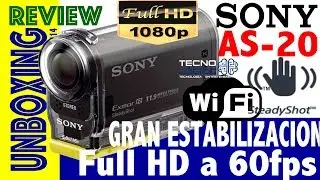 SONY HDR AS20 FULL HD WIFI ACTION CAM UNBOXING REVIEW ESPAÑOL
