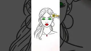 😻 Beautiful Girl with a Flower 🌸✨ Glitter Makeup #glitter #makeup #coloring #shorts #flower