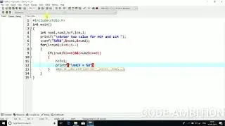 C program to find HCF and LCM of two number