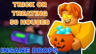 🎃 I Trick or Treated at 50 Houses in 99 Nights in The Forest! 🌲🍬 | Roblox