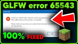 How to fix GLFW error: 65543 WGl Open GL | Minecraft Error Fixed