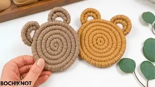 How to DIY a Macrame Bear Coaster with a Clean Edge (No Fringe!)