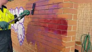 Graffiti Removal On Red Bricks