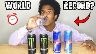 1 Minute Red Bull & Monster Energy Chug (Tristan Tate CALL OUT!)