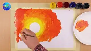 Рисуем горы.  Пейзаж для начинающих. Гуашь. Легко. Простые рисунки