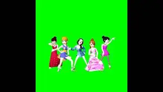 Girl green screen cartoon group dance video|| Green screen whatsapp status ||