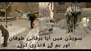 Snow Storm In Sweden and we did laundry/ How we do laundary here in Sweden