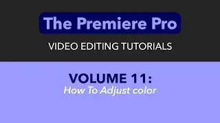 LEARN ADOBE PREMIERE PRO - VOL. 11 - HOW TO ADJUST COLOR IN YOUR EDIT