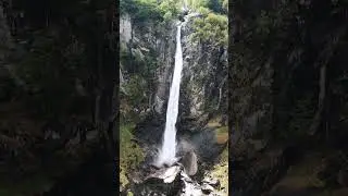 Breathtaking waterfall in Cevio, Switzerland #shorts #switzerland #waterfall