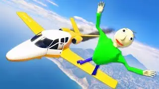 Baldi Crashes Planes in GTA 5 [Ragdolls Baldi's Basics] - Episode 10