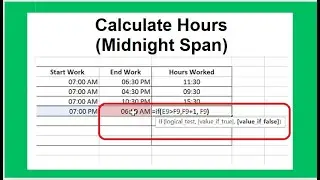 How to Calculate Hours Worked in Excel (Past Midnight Span)