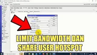 HOW TO LIMIT BANDWIDTH AND SHARE USER HOTSPOT