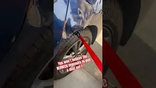 How to pull a dent out using a RATCHET STRAP redneck ingenuity