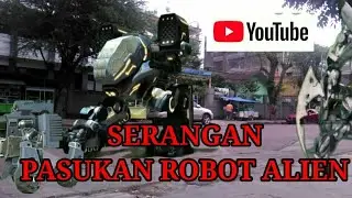 Serangan Robot Alien#Animasi#Kinemaster#Green Screen#Video dan Foto editan.