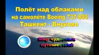 Полёт над облаками на самолёте Boeing 737 - 800 Ташкент - Внуково