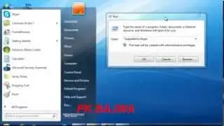 how to put run button on start menu