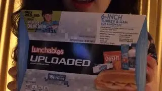 ASMR Eating Lunchables hot dogs and Sandwhich with Smores Part 3!