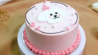 Furry Friend's Special Day: Pink Cream Cake for Your Beloved White Poodle's Birthday