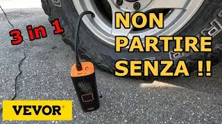 Compresore Portatile a Doppia Alimentazione / Powerbank / Luce d'emergenza - VEVOR