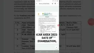 ICAR AIEEA PG Ph.D examination schedule 2023
