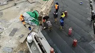 Раскатан последний рулон / завершение гидроизоляции / путепровод на ул.Шоссейной / 4 нояб 2021 г