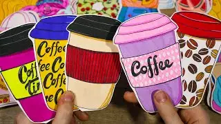 Бумажные Сюрпризы 🍒 КОФЕ с СОБОЙ ☕🍩  Пакетики Наклейки 🥰 Распаковка / Nyuta Play