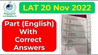 LAT 20 November 2022 Official Answers Key Part 2 || English Mcqs with Answers  