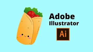 Adobe Illustrator Tutorial | Kawaii Burrito with Pen Tool and Color Gradient Tool (2022)