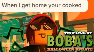 BOBA IS SCARING THEIR CUSTOMERS AWAY?! | Trolling at the Boba Cafe's Halloween Update | ROBLOX
