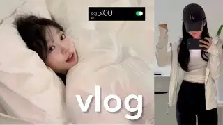 [vlog] A Seoul National University student waking up at 5 a.m. | Midterms | Morning workout | A p...